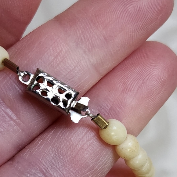 Rare 1950s Abalone and Mother-of-Pearl Geometric Necklace Mid-Century Modern - Picture 2 of 7